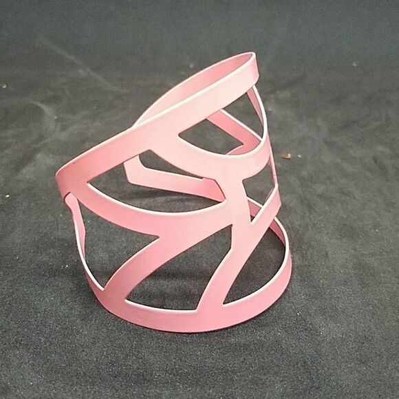 Pink Metal Bangle Cuff Bracelet - Picture 2 of 4